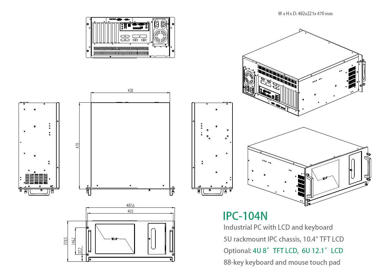 Industrial Computer With LCD And Keyboard